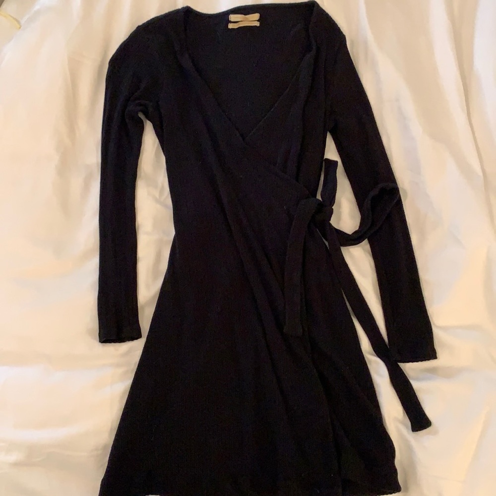 UO Black Wrap Dress